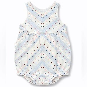 Cat & Jack Baby Girl 18M Swiss Dot Romper Red, White, Blue EUC